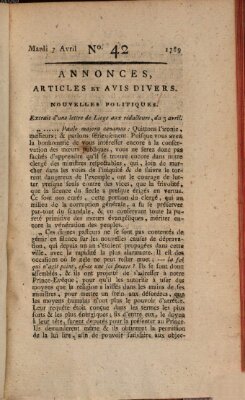 Journal général de l'Europe ou Mercure national et étranger Dienstag 7. April 1789