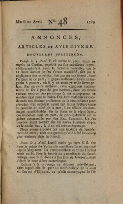 Journal général de l'Europe ou Mercure national et étranger Dienstag 21. April 1789