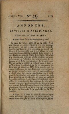 Journal général de l'Europe ou Mercure national et étranger Donnerstag 23. April 1789