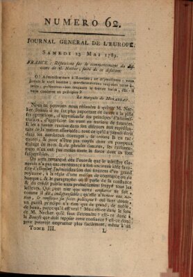 Journal général de l'Europe ou Mercure national et étranger Samstag 23. Mai 1789