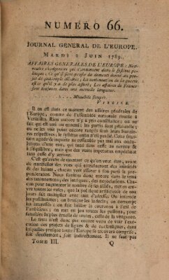 Journal général de l'Europe ou Mercure national et étranger Dienstag 2. Juni 1789