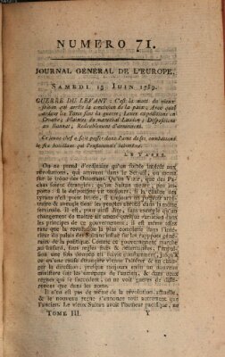 Journal général de l'Europe ou Mercure national et étranger Samstag 13. Juni 1789