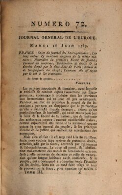 Journal général de l'Europe ou Mercure national et étranger Dienstag 16. Juni 1789