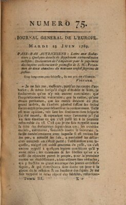 Journal général de l'Europe ou Mercure national et étranger Dienstag 23. Juni 1789