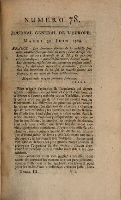 Journal général de l'Europe ou Mercure national et étranger Dienstag 30. Juni 1789