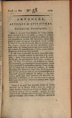 Journal général de l'Europe ou Mercure national et étranger Donnerstag 14. Mai 1789