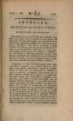 Journal général de l'Europe ou Mercure national et étranger Donnerstag 21. Mai 1789