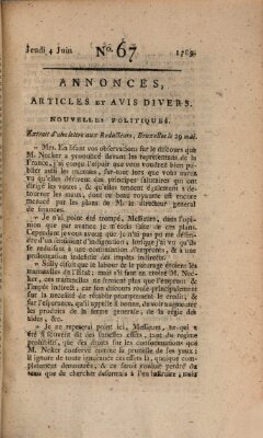 Journal général de l'Europe ou Mercure national et étranger Donnerstag 4. Juni 1789