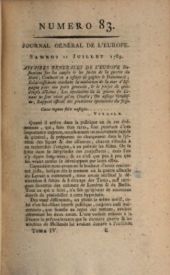 Journal général de l'Europe ou Mercure national et étranger Samstag 11. Juli 1789