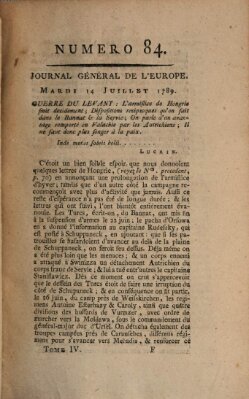 Journal général de l'Europe ou Mercure national et étranger Dienstag 14. Juli 1789