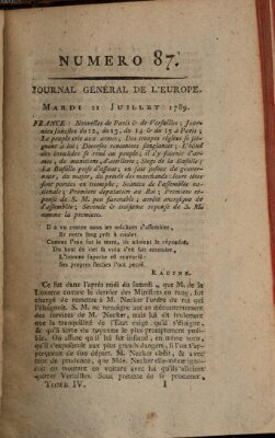 Journal général de l'Europe ou Mercure national et étranger Dienstag 21. Juli 1789