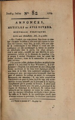 Journal général de l'Europe ou Mercure national et étranger Donnerstag 9. Juli 1789