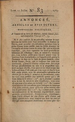 Journal général de l'Europe ou Mercure national et étranger Samstag 11. Juli 1789