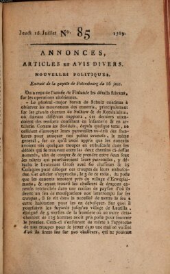 Journal général de l'Europe ou Mercure national et étranger Donnerstag 16. Juli 1789