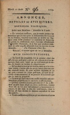 Journal général de l'Europe ou Mercure national et étranger Mittwoch 12. August 1789