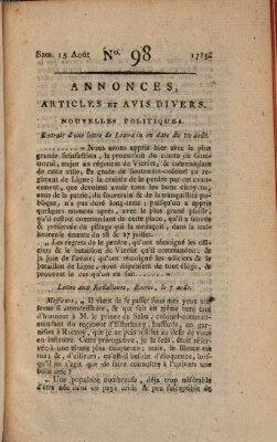 Journal général de l'Europe ou Mercure national et étranger Samstag 15. August 1789