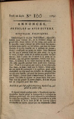 Journal général de l'Europe ou Mercure national et étranger Donnerstag 20. August 1789