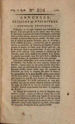 Journal général de l'Europe ou Mercure national et étranger Samstag 22. August 1789