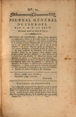 Journal général de l'Europe ou Mercure national et étranger Montag 29. August 1791