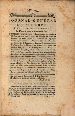 Journal général de l'Europe ou Mercure national et étranger Freitag 2. September 1791