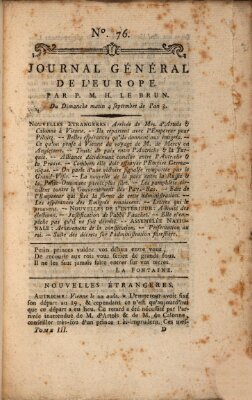 Journal général de l'Europe ou Mercure national et étranger Sonntag 4. September 1791