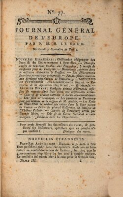 Journal général de l'Europe ou Mercure national et étranger Montag 5. September 1791