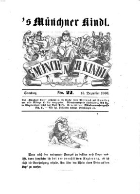 's Münchner Kindl Samstag 15. Dezember 1860