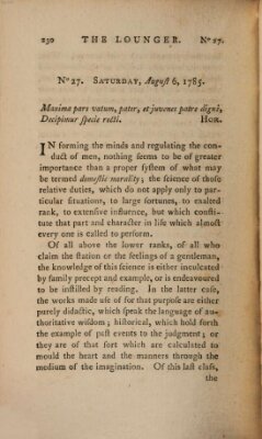 The lounger Samstag 6. August 1785