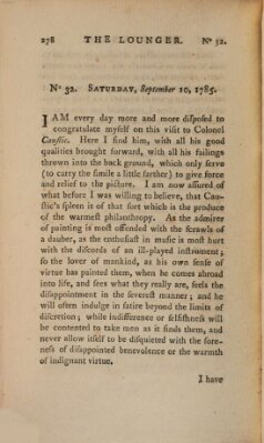 The lounger Samstag 10. September 1785