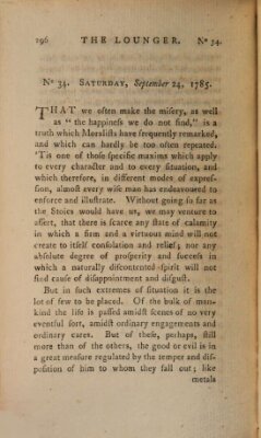 The lounger Samstag 24. September 1785