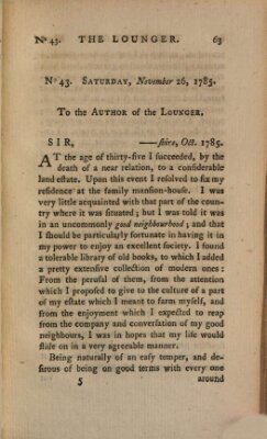 The lounger Samstag 26. November 1785