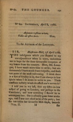 The lounger Samstag 8. April 1786