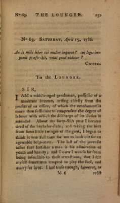 The lounger Samstag 15. April 1786