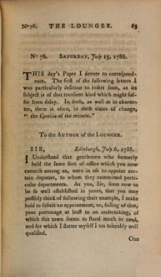 The lounger Samstag 15. Juli 1786