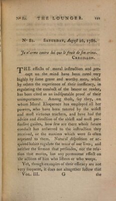 The lounger Samstag 26. August 1786