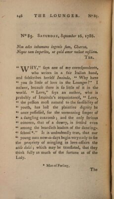 The lounger Samstag 16. September 1786