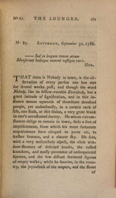 The lounger Samstag 30. September 1786