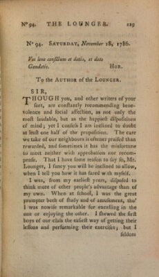 The lounger Samstag 18. November 1786