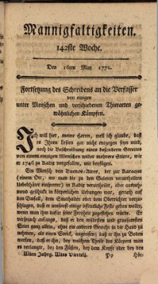 Mannigfaltigkeiten (Neueste Mannigfaltigkeiten) Samstag 16. Mai 1772