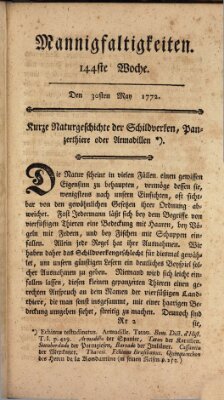 Mannigfaltigkeiten (Neueste Mannigfaltigkeiten) Samstag 30. Mai 1772