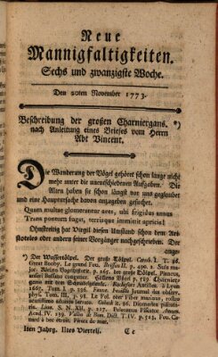 Neue Mannigfaltigkeiten (Neueste Mannigfaltigkeiten) Samstag 20. November 1773