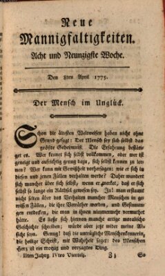 Neue Mannigfaltigkeiten (Neueste Mannigfaltigkeiten) Samstag 8. April 1775