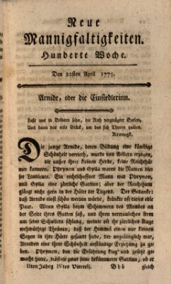 Neue Mannigfaltigkeiten (Neueste Mannigfaltigkeiten) Samstag 22. April 1775