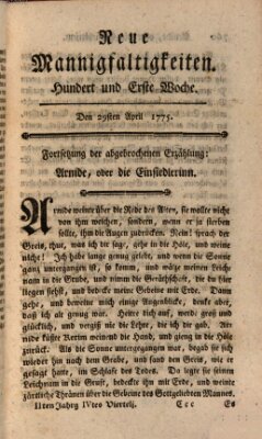 Neue Mannigfaltigkeiten (Neueste Mannigfaltigkeiten) Samstag 29. April 1775