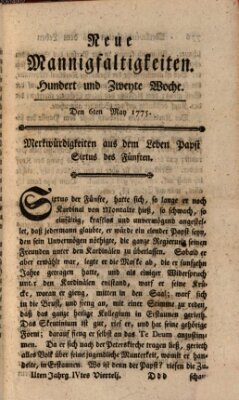 Neue Mannigfaltigkeiten (Neueste Mannigfaltigkeiten) Samstag 6. Mai 1775