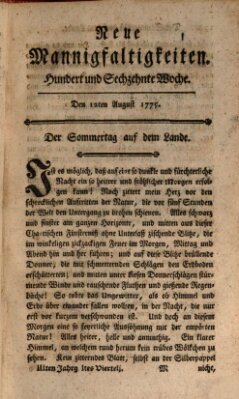 Neue Mannigfaltigkeiten (Neueste Mannigfaltigkeiten) Samstag 12. August 1775