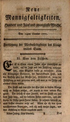 Neue Mannigfaltigkeiten (Neueste Mannigfaltigkeiten) Samstag 14. Oktober 1775