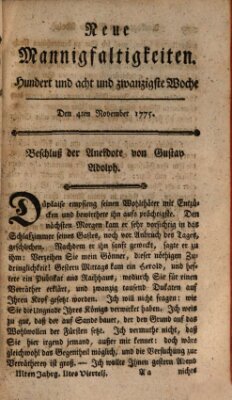 Neue Mannigfaltigkeiten (Neueste Mannigfaltigkeiten) Samstag 4. November 1775