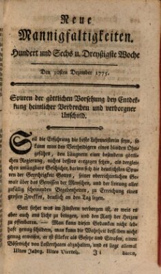 Neue Mannigfaltigkeiten (Neueste Mannigfaltigkeiten) Samstag 30. Dezember 1775