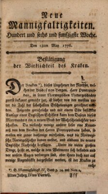 Neue Mannigfaltigkeiten (Neueste Mannigfaltigkeiten) Samstag 18. Mai 1776